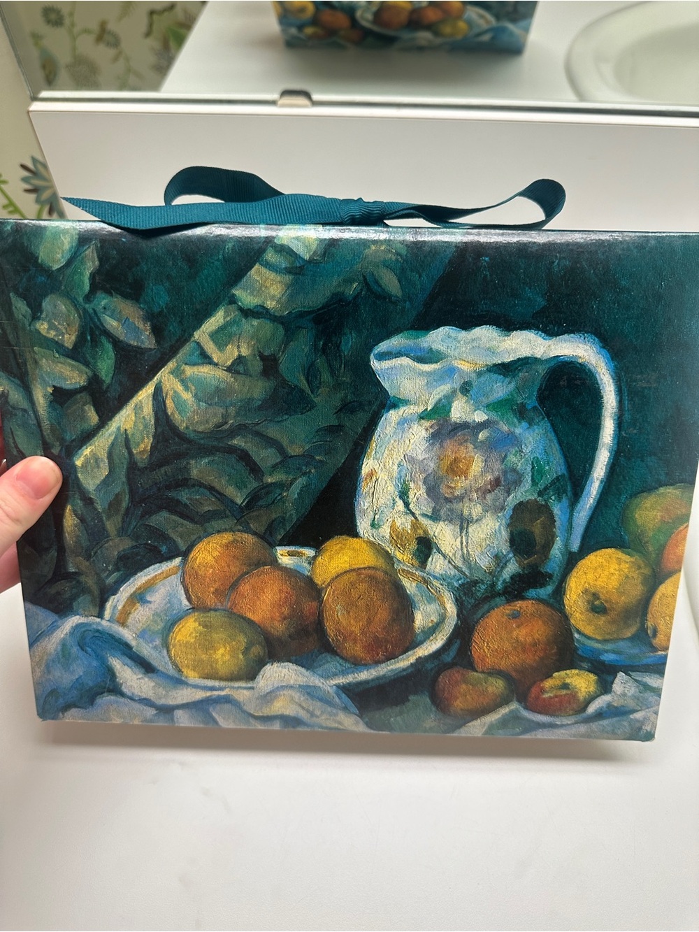 Still Life Pitcher and Fruit Folder Folio - Teal & Multicolor